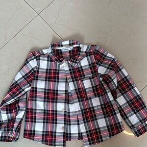 Plaid Kids Shirt - Red and White